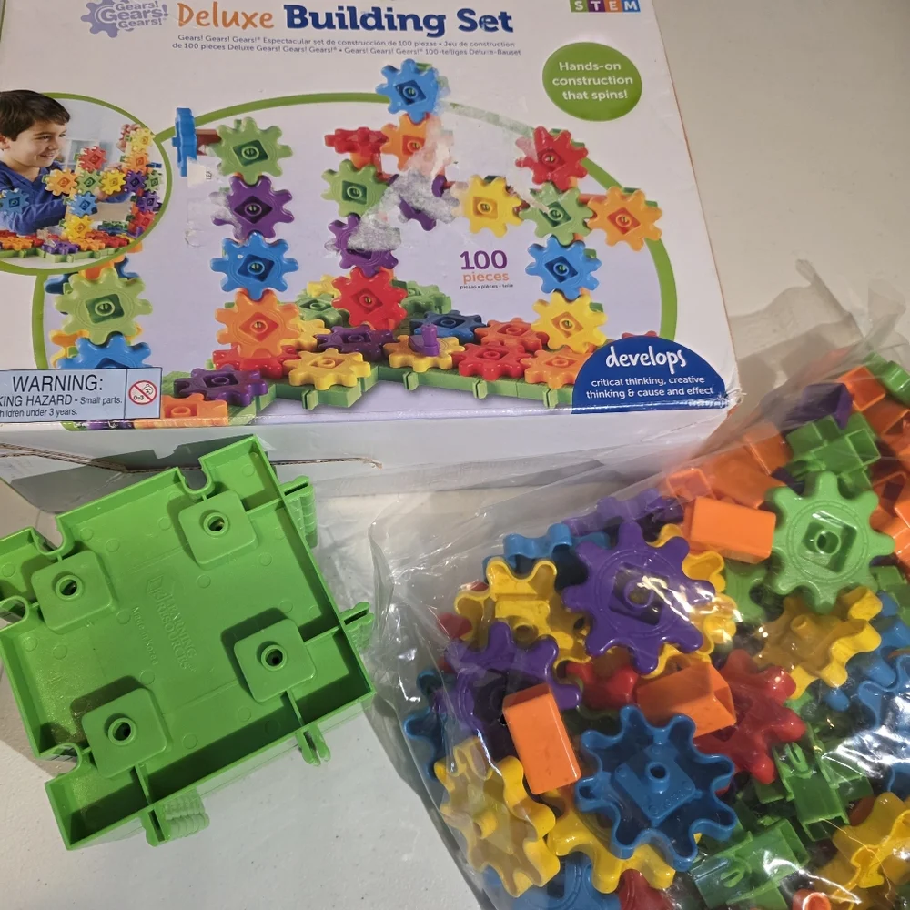 Learning Resources Deluxe Building Set - 100-Piece Gear Toy NEW In The Box STEM